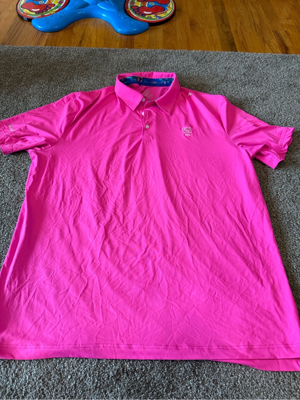 Men's Bright Pink Performance Polo Shirt